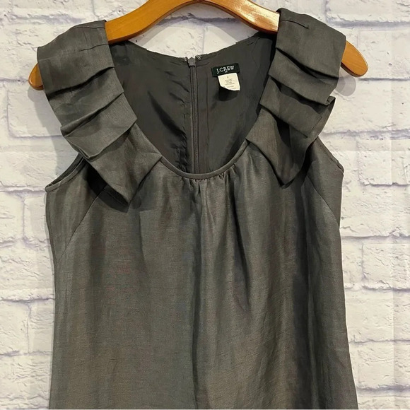 J. Crew Gray Ruffle‎ Collar Lined Sheath Dress - Picture 4 of 8